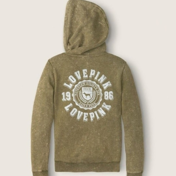 PINK Victoria's Secret Olive Hoodie - Picture 2 of 2